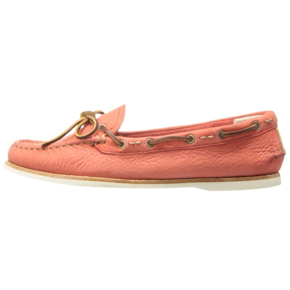 FRYE Quincy Tie Leather Boat Shoes Coral women’s size 6.5 - Picture 11 of 11